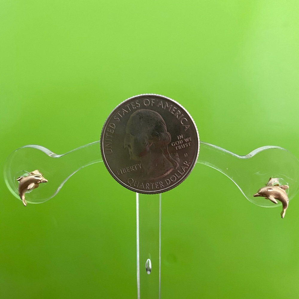 14 kt. YG Dolphin pierced post earrings